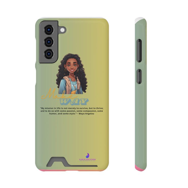 Brown Skin Phone Case With Card Holder