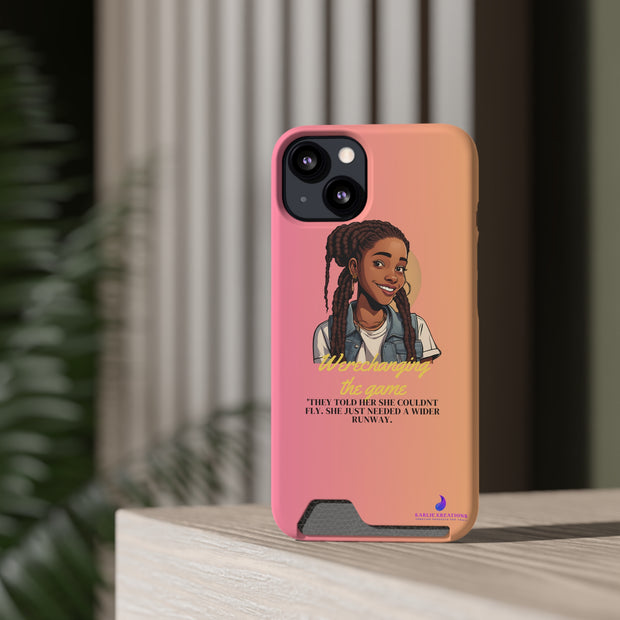 Brown Skin Phone Case With Card Holder