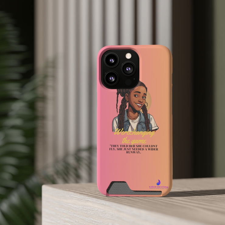 Brown Skin Phone Case With Card Holder