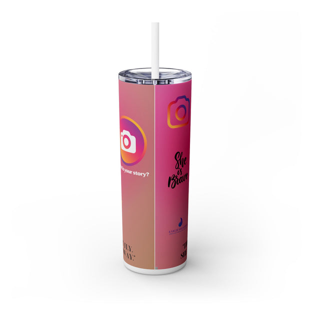 Brown Skin Girl Inspirational  Skinny  Tumbler, 20oz