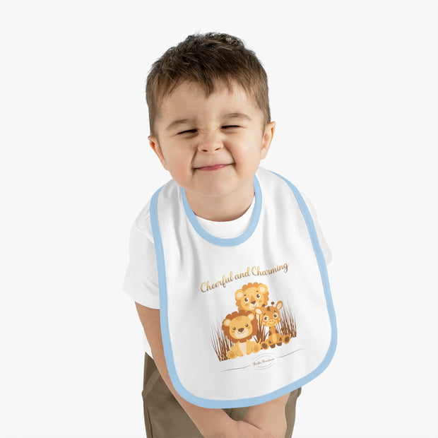 Lion Baby Contrast Trim Jersey Bib