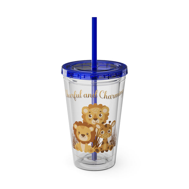 Lion Sunsplash Tumbler with Straw, 16oz