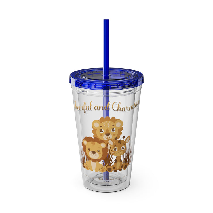 Lion Sunsplash Tumbler with Straw, 16oz