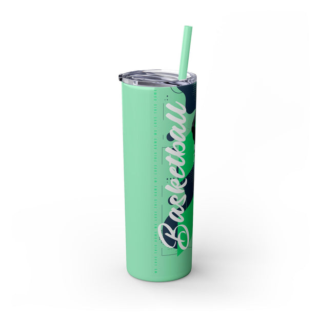 Basketball Skinny Tumbler with Straw, 20oz