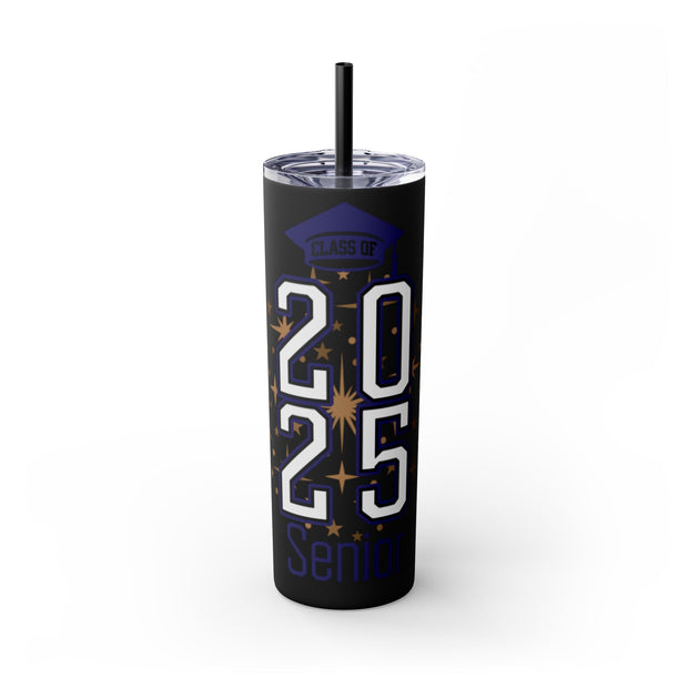 Senior 2025 Skinny Tumbler with Straw, 20oz