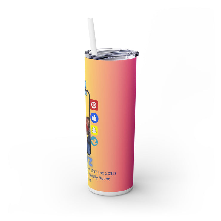 Gen-Z Skinny Tumbler with Straw, 20oz