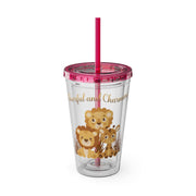 Lion Sunsplash Tumbler with Straw, 16oz