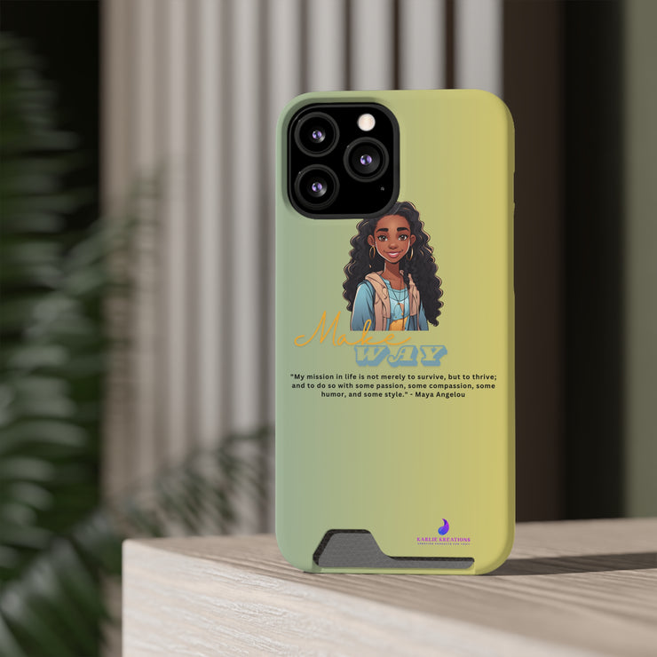 Brown Skin Phone Case With Card Holder