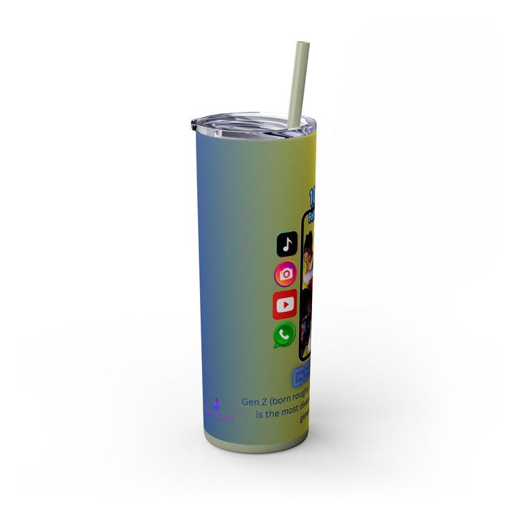 Gen-Z Skinny Tumbler with Straw, 20oz