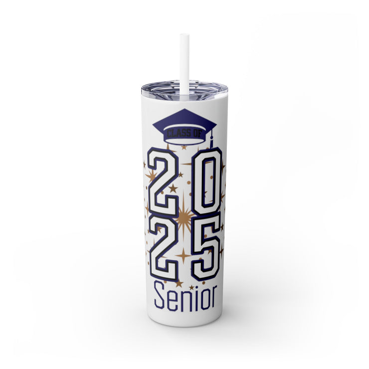 Senior 2025 Skinny Tumbler with Straw, 20oz