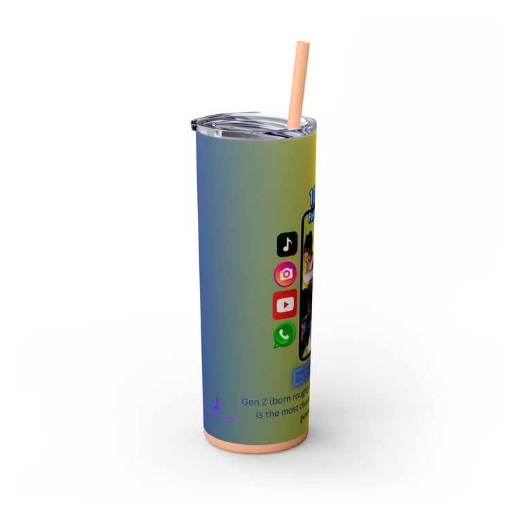 Gen-Z Skinny Tumbler with Straw, 20oz