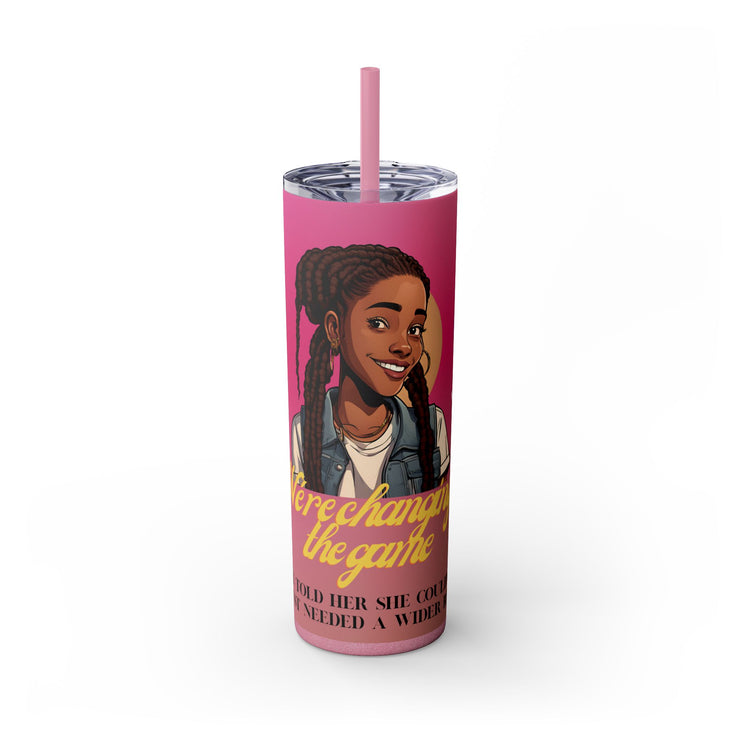 Brown Skin Girl Inspirational  Skinny  Tumbler, 20oz