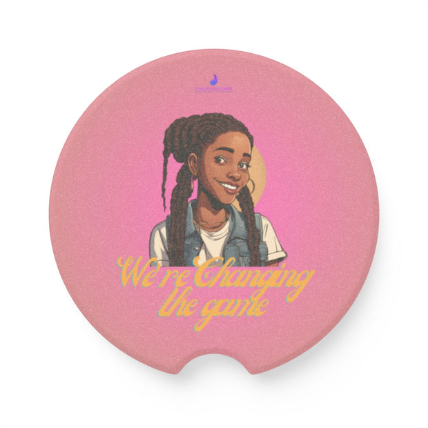 Brown Skin Soapstone Car Coaster