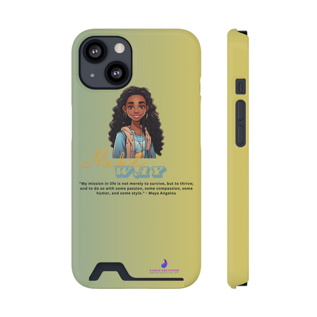 Brown Skin Phone Case With Card Holder