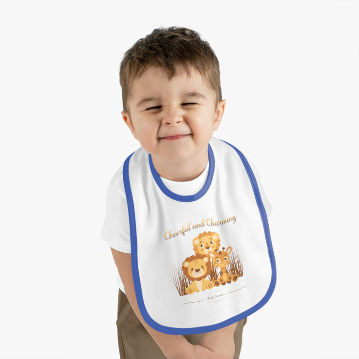 Lion Baby Contrast Trim Jersey Bib