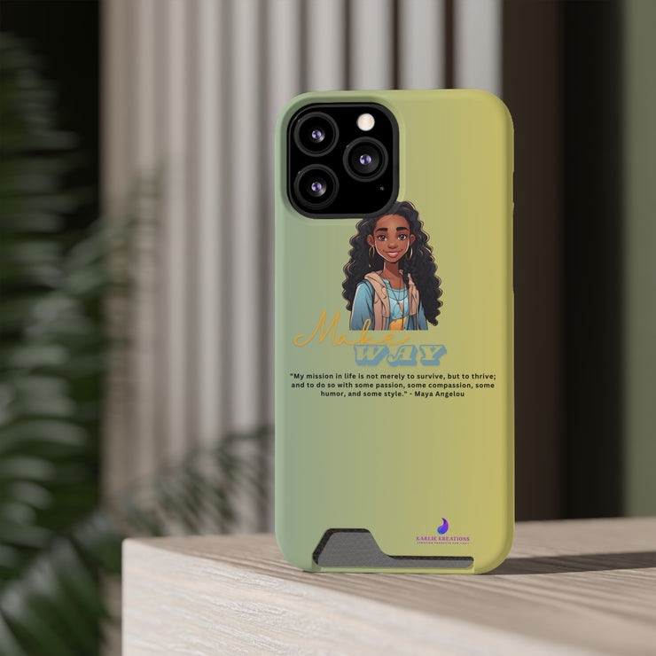 Brown Skin Phone Case With Card Holder