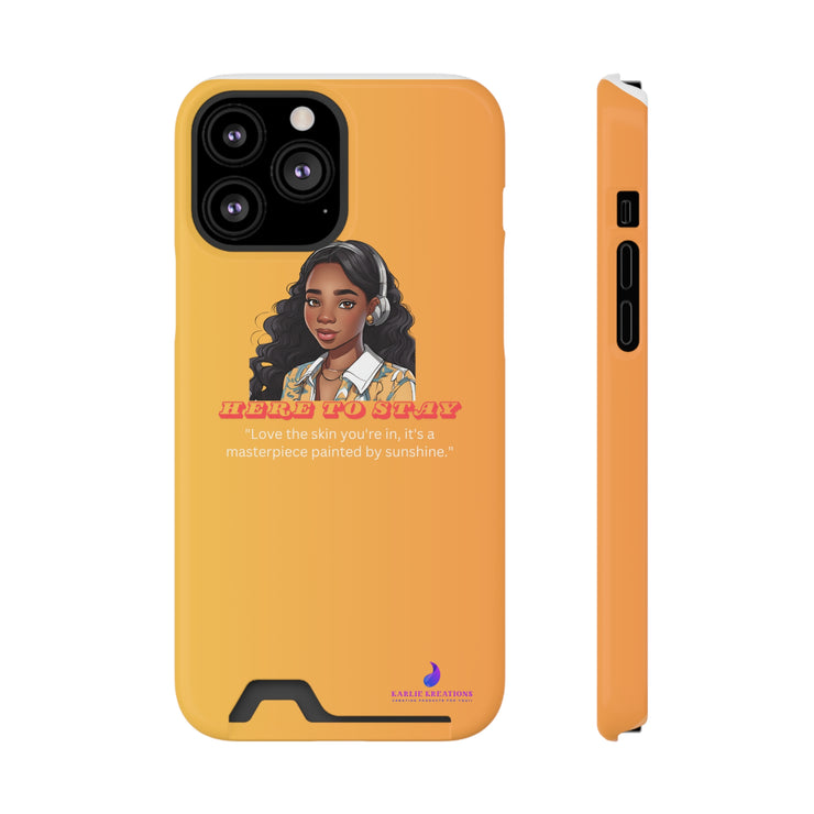 Brown Skin Phone Case With Card Holder