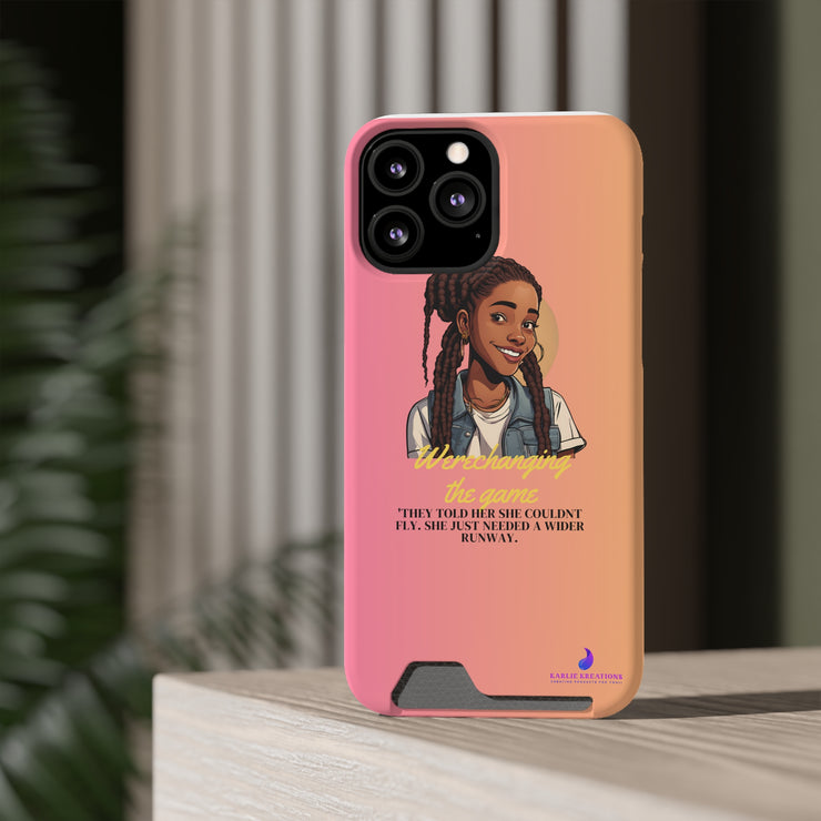 Brown Skin Phone Case With Card Holder