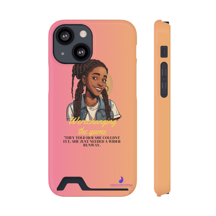 Brown Skin Phone Case With Card Holder