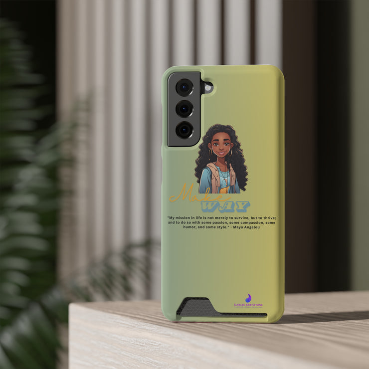 Brown Skin Phone Case With Card Holder