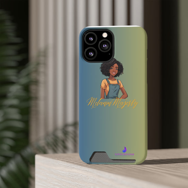 Brown Skin Phone Case With Card Holder