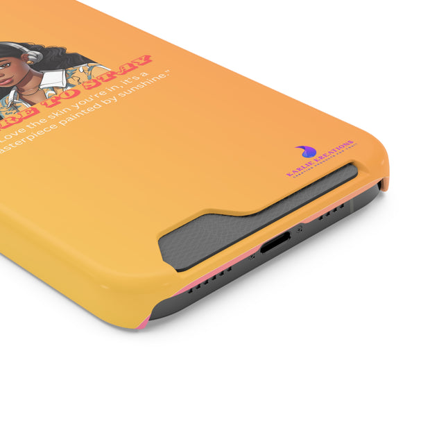 Brown Skin Phone Case With Card Holder