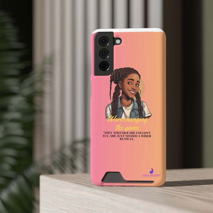 Brown Skin Phone Case With Card Holder