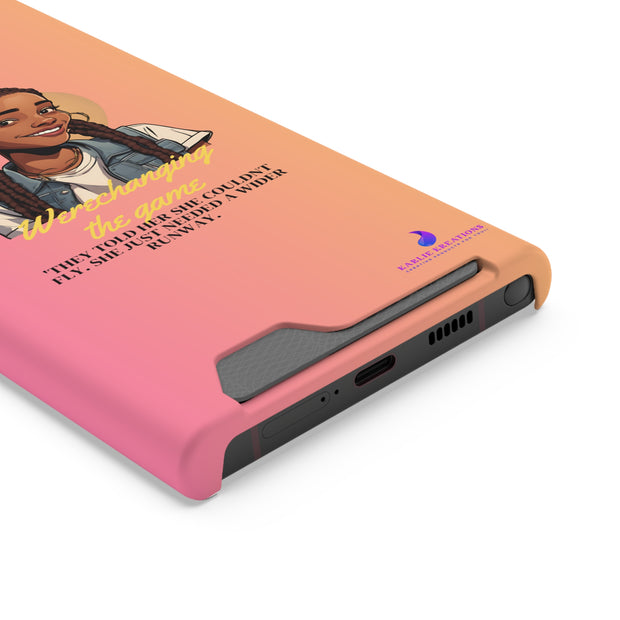 Brown Skin Phone Case With Card Holder