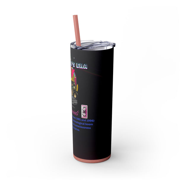 Millennials Skinny Tumbler with Straw, 20oz