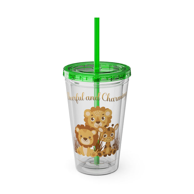 Lion Sunsplash Tumbler with Straw, 16oz