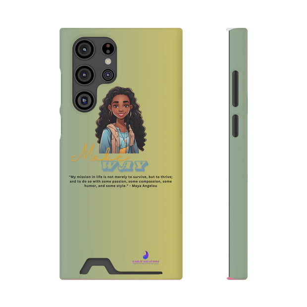 Brown Skin Phone Case With Card Holder