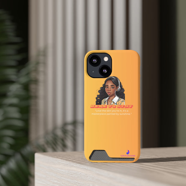 Brown Skin Phone Case With Card Holder