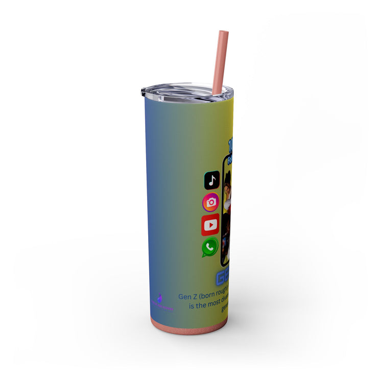 Gen-Z Skinny Tumbler with Straw, 20oz