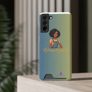 Brown Skin Phone Case With Card Holder