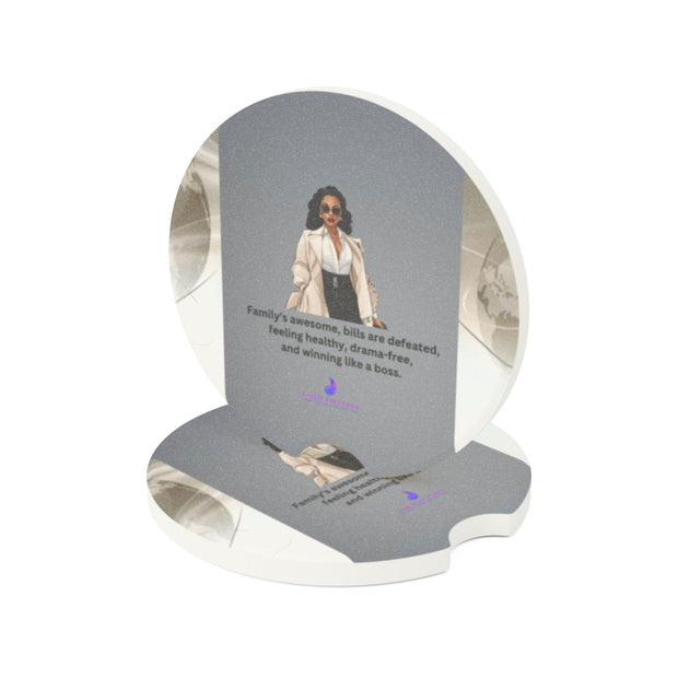 Business Woman Soapstone Car Coaster