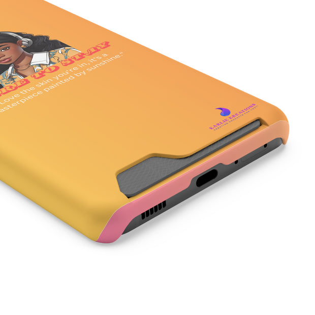 Brown Skin Phone Case With Card Holder