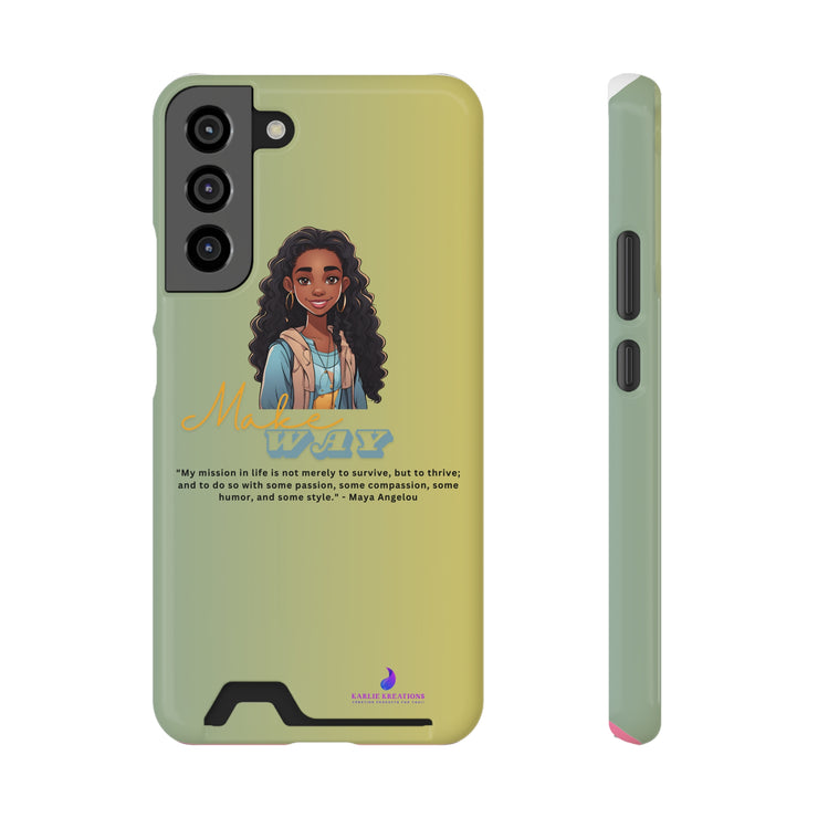 Brown Skin Phone Case With Card Holder