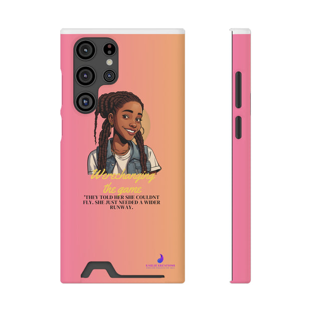 Brown Skin Phone Case With Card Holder