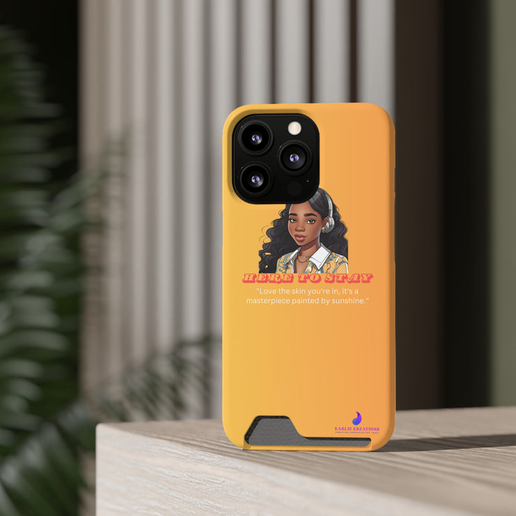 Brown Skin Phone Case With Card Holder