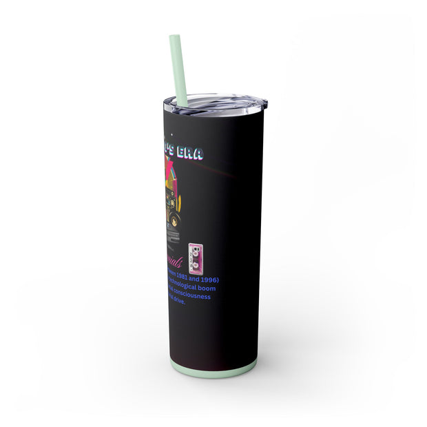 Millennials Skinny Tumbler with Straw, 20oz