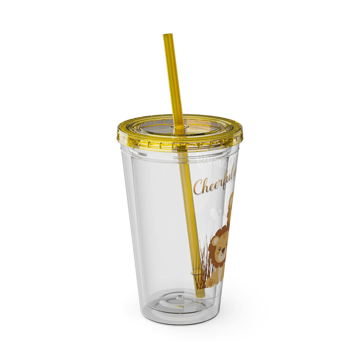 Lion Sunsplash Tumbler with Straw, 16oz