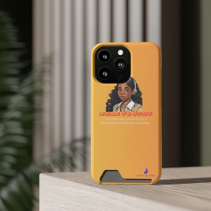 Brown Skin Phone Case With Card Holder