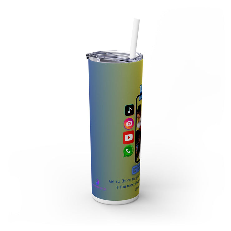 Gen-Z Skinny Tumbler with Straw, 20oz