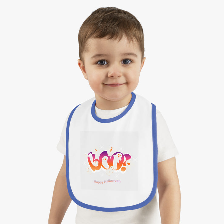 Boo-2 Baby Contrast Trim Jersey Bib