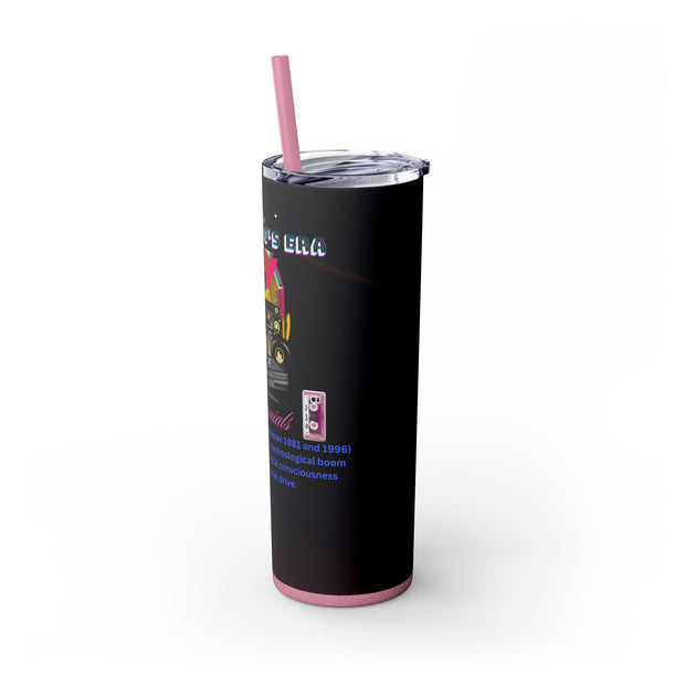 Millennials Skinny Tumbler with Straw, 20oz