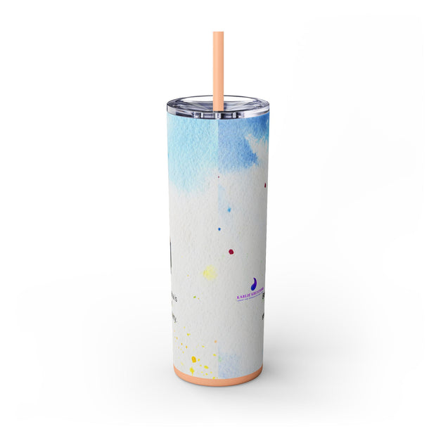 Gen-Alpha Skinny Tumbler with Straw, 20oz