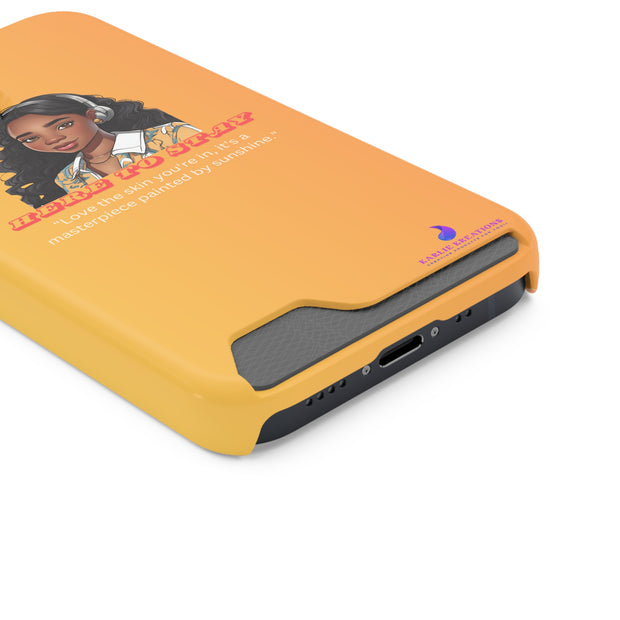 Brown Skin Phone Case With Card Holder