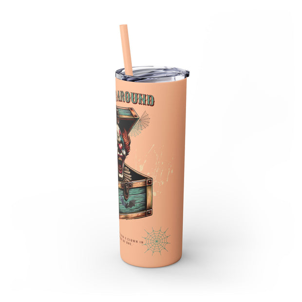 Clowning Around Skinny Tumbler with Straw, 20oz