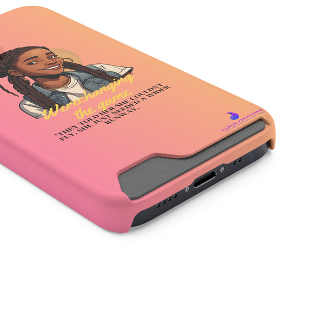 Brown Skin Phone Case With Card Holder