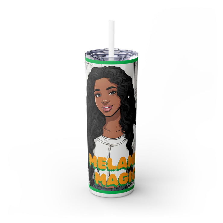 Brown Skin Girl Inspirational  Skinny  Tumbler, 20oz